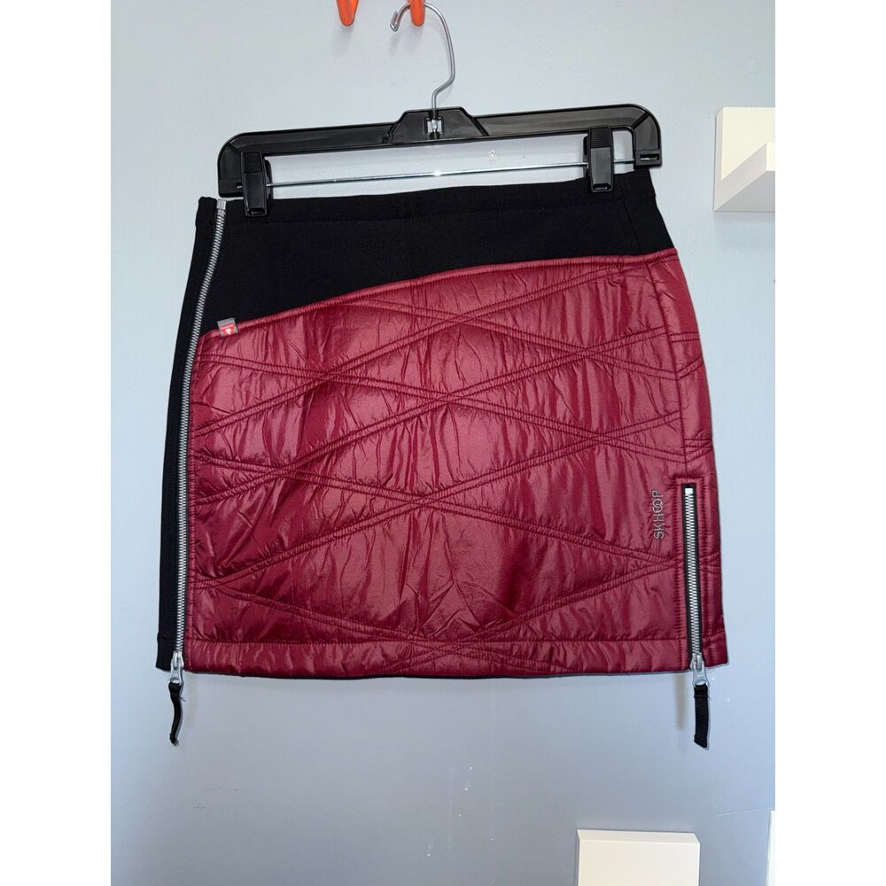Skhoop Original Kari Insulted Quilted Ruby Red Mini Skirt | Size Small